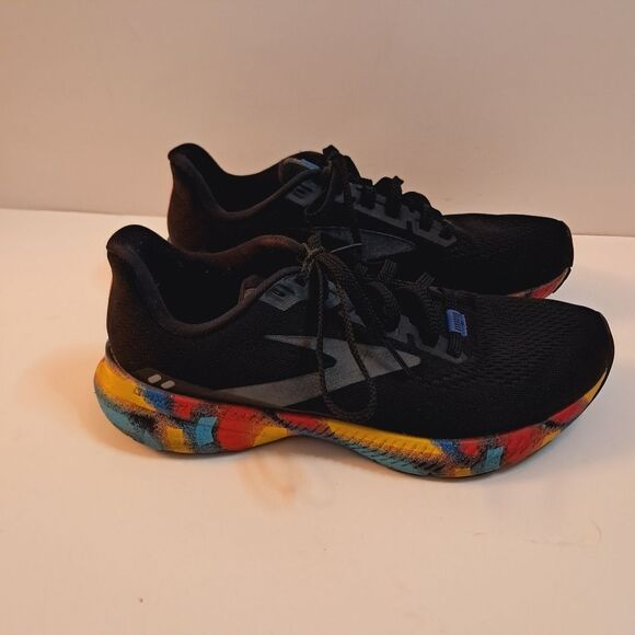 Brooks Shoes Women's 7.5 Launch 8 Run Victory Black Colorful Running Sporty - Picture 2 of 7